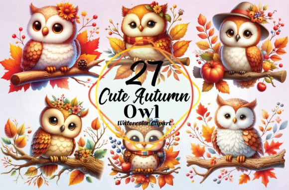 Cute Autumn Owl Sublimation Clipart: A Versatile Digital Resource for Creative Projects