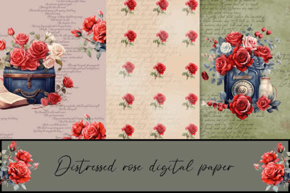 Distressed Roses Digital Paper: A Versatile Resource for Creative Projects