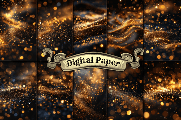 Gold Particle Glitter Background