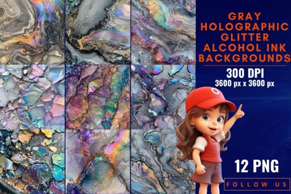 Gray Holographic Glitter Alcohol Ink: A Shimmering Addition to Digital Art and Design