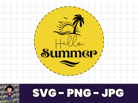 Hello Summer - Retro SVG Sticker Design: A Digital Craft Essential for Modern Creators