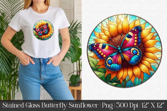 Stained Glass Butterfly Sunflower: A Versatile Design for Creative Projects