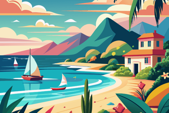 Summer Beautiful Sea Illustration: A Creative Asset for Designers and Businesses