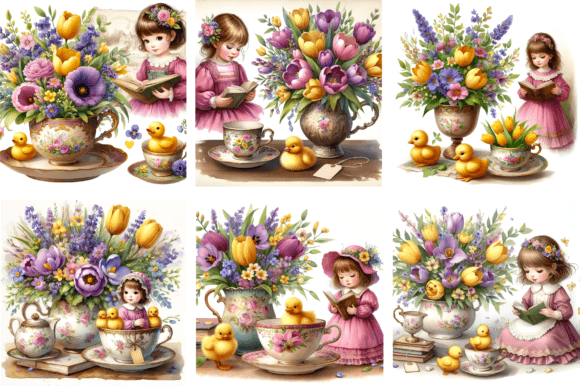 The Allure of Girl, Ducks, Purple and Yellow Flowers: A Unique Blend of Creativity and Connection