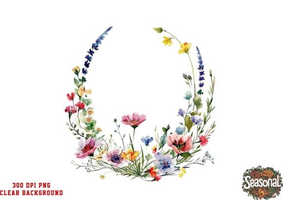 Vibrant Wildflower Clipart for Spring Celebrations