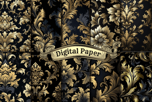 Why Black and Gold Damask Digital Paper Elevates Every Creative Project